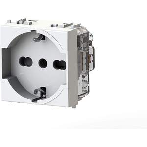 4 prises murales Schuko P40 230V AC 1 sortie avec mise à la terre standard en polycarbonate blanc - Product Image 5