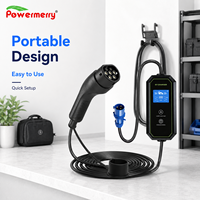 Nouveau chargeur EV portable 7 kW 32 A Type 2 230 V AC IP67 réglable CE TUV RoHS pour utilisation à domicile, sûr, garantie de 2 ans