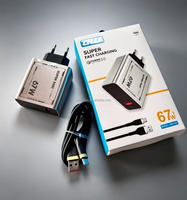 Chargeur de voyage USB pour téléphone portable 67W avec câble USB, adaptateur secteur USB à charge rapide 67W