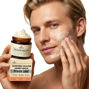 Crème <span class=keywords><strong>pour</strong></span> le <span class=keywords><strong>visage</strong></span> au suif de bœuf nourri à l'herbe, fouettée, avec miel cru et vitamines A, D, E, K <span class=keywords><strong>pour</strong></span> une hydratation profonde du <span class=keywords><strong>visage</strong></span> et un traitement de l'acné - Product Image 1