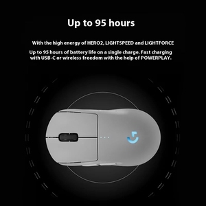 <span class=keywords><strong>Logitech</strong></span> Pro เมาส์เล่นเกมไร้สายออปติคอลไร้สายแบบ GPW4มืออาชีพ8K สองโหมด - Product Image 2