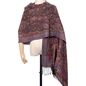 Haute qualité ethnique Jacquard Pashmina châle gland longue Paisley écharpe chaude pour l'hiver femmes Hijab Vintage frange en gros - Product Image 1