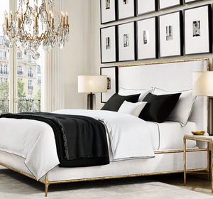 เฟอร์นิเจอร์ห้องนอนสไตล์โมเดิร์นระดับไฮเอนด์ เตียงผ้าคุณภาพสูง - Product Image 1