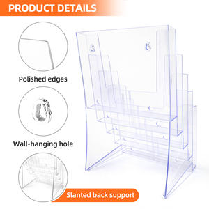5 קומות ברושור אקרילי 8.5x11 אינץ 'לעמוד עלון פלסטיק מגזין מחזיק עלון נקי - Product Image 3