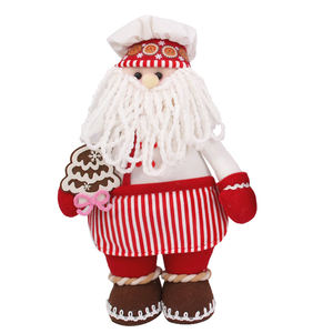 Zaves 14 \ "Mignon Article De Noël Debout Père Noël Bonhomme De Neige Granny Claus Chef Élément Corne Rouge Blanc Rayures Artisanat Usine - Product Image 6