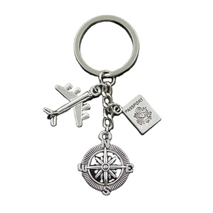 Llavero con Brújula Mundial de Viaje, Porta Pasaporte Metálico con Inspiraciones de Joyería para Amantes de los Viajes, Accesorios DIY, Regalo para Viajeros - Product Image 1