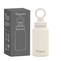 Bouteille d'eau en acier inoxydable avec couvercle magnétique, 650 ml, bouteille de sport à double paroi isolée sous vide avec support magnétique pour téléphone