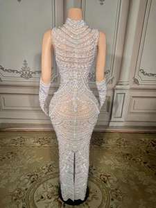 Vestido de Festa Longo com Cintura Natural, Luxuoso com Strass e Pérolas, Novo Lançamento ZD - Product Image 3