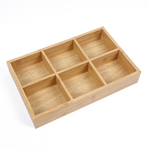 <b>Bamboo</b> Nine Compartment Snack Box Rectangle Solid Wood Food <b>Container</b> For Home Storage Multifunctional Fruit Platter - Product Image 4