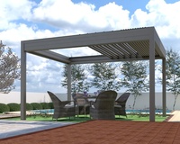 Pergola motorisée rétractable en aluminium sur mesure, toit à lames orientables imperméable, gazebo pour terrasse et balcon