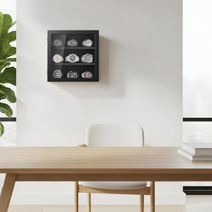 Scatola Porta Orologi <span class=keywords><strong>di</strong></span> Lusso Personalizzata in <span class=keywords><strong>Legno</strong></span> con Fronte in Acrilico e Fodera Morbida, Regalo per <span class=keywords><strong>Uomo</strong></span>, Espositore da Parete - Product Image 5