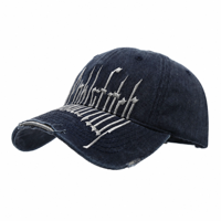 Gorra de béisbol azul marino lavada y desgastada, ajustable, estilo Dad Hat, informal, para exteriores, de seis paneles, venta al por mayor OEM