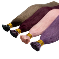 Extensions de cheveux I-Tip pré-collées haute densité, cheveux humains russes Remy, 100g, double épaisseur