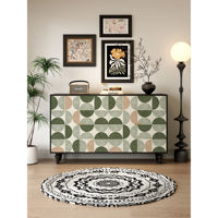 Armoire de rangement pour entrée rétro française, salon et chambre à coucher avec panneau, buffet peint à 4 compartiments pour hôtel chez l'habitant