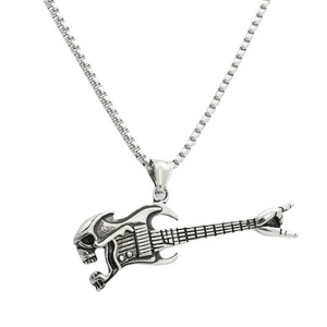Collar con Colgante de Guitarra de Acero Inoxidable, Estilo Punk Retro para Hombre, Forma de Animal, Joyería de Regalo 190564 - Product Image 5