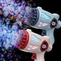 Pistolet à bulles PC lumineux de poche unisexe entièrement automatique Style Gatling populaire pour enfants-Internet Celebrity Made Durable Plastic