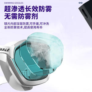 Gafas de Natación Whale, Antivaho, Impermeables, Lentes de PC, Universales para Adultos, de Alta Definición, para Competición - Product Image 3