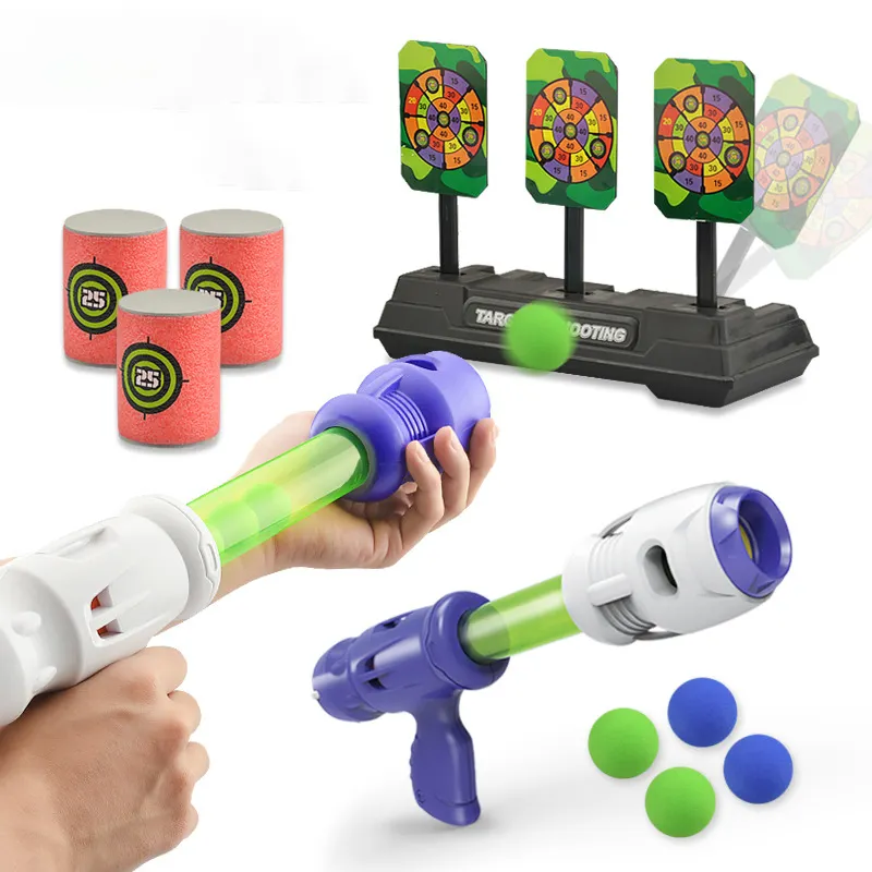 Gioco di tiro al bersaglio con ripristino automatico aerodinamico per bambini pistola giocattolo elettrica softair ripetuto proiettile morbido