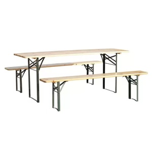 Set da Birreria in Legno Resistente 220 per Eventi all'Aperto, Tavolo <span class=keywords><strong>e</strong></span> Panca Pieghevoli per Picnic, Cortile <span class=keywords><strong>e</strong></span> Feste - Product Image 1