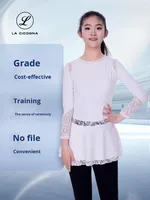 LA CICOGNA Robe de Danse Classique en Dentelle à Double Jupe, Qualité Compétition, pour Enfants et Femmes, Personnalisable, Quatre Saisons, en Polyester