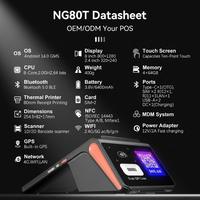 Terminal Punto de Venta Todo en Uno NORGEE NG80T con Pantalla Táctil de 8 Pulgadas, Pago NFC, Android 14, 8 Núcleos a 2.0GHz, 4+64GB, Escáner de Código de Barras, en Stock