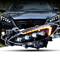 Ensemble de phares à LED avec lentille en cristal pour Mazda 3 Axela 2014-2019, clignotants séquentiels, DRL, lentille de projecteur
