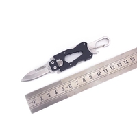 EDC — Mini couteau pliable en acier inoxydable, couteau de poche multifonctions avec porte-clés, pour le sport de plein air, pour Camping avec ouvre-bouteille