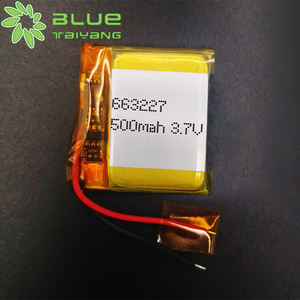 Montre d'appel haute capacité Batterie 500 Mah Les plus petites batteries au <span class=keywords><strong>lithium</strong></span>-ion 663227 Batterie plate Li-ion rechargeable 3.7v 500 Mah - Product Image 1