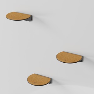 Plataforma/Estante de Pared para Gatos, Ecológica, de Madera y Acero Inoxidable, con Corcho, en Oferta - Product Image 3