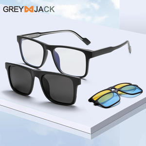 Lunettes de soleil magnétiques Greyjack à clipser, monture rectangulaire en TR90, polarisées, anti-UV, bloquant la lumière bleue, unisexes - Product Image 4