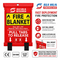 Couverture anti-feu domestique 1x1m en fibre de verre, résistante à la chaleur, pour cuisine, maison, appartement, camping-car et garage