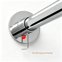 Tringle de douche en U sans perçage, installation facile, étanche et anti-moisissure pour la séparation des zones humides et sèches de la salle de bain