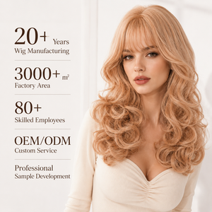 Perruque synthétique <span class=keywords><strong>longue</strong></span> ondulée en fibre haute température, bouclée et frisée, couleur blond miel, avec <span class=keywords><strong>frange</strong></span>, pour <span class=keywords><strong>femme</strong></span>, effet naturel, vente en gros - Product Image 1