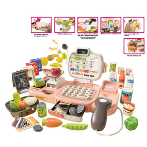 Juego <span class=keywords><strong>de</strong></span> 77 Piezas <span class=keywords><strong>de</strong></span> <span class=keywords><strong>Caja</strong></span> <span class=keywords><strong>Registradora</strong></span> <span class=keywords><strong>de</strong></span> <span class=keywords><strong>Juguete</strong></span> para Niños <span class=keywords><strong>con</strong></span> Cinta Transportadora, Calculadora, Micrófono y Escáner, Juego <span class=keywords><strong>de</strong></span> Imitación <span class=keywords><strong>de</strong></span> Compras - Product Image 3