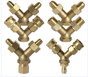 Adaptateur en T en laiton 4000 PSI <span class=keywords><strong>à</strong></span> connexion rapide 3/8 pour nettoyeur haute pression, pour le déviationnement de l'eau de sortie de <span class=keywords><strong>machine</strong></span> de lavage de voiture - Product Image 5