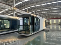 Capsule spatiale de 20 pieds, maison-capsule panoramique pour glamping, maison modulaire préfabriquée pour hôtel et villa, design scandinave