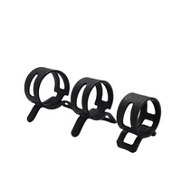 Collier de serrage en acier au manganèse 65MN noir, 5mm - 27mm, pour tuyau d'eau, avec boucle en acier élastique