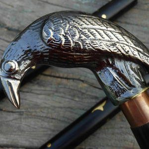 Bastón de Madera con Mango de Latón Estilo Vintage, Bastón Victoriano de Diseño, Regalo, 36 Pulgadas, Producto Antiguo Atractivo - Product Image 1