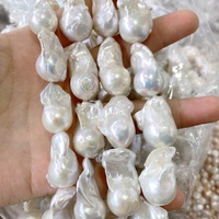 Perles d'eau douce blanches baroques naturelles de grande taille, brins de ficelle pour la fabrication de bijoux
