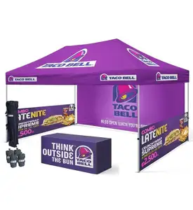 Tenda cetak kustom kanopi Pop Up Marquee gazebos logo iklan luar ruangan aluminium pameran acara Dagang tenda 10x10