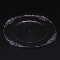 Assiettes de 13 pouces pour chargeur de mariage Assiettes de présentation transparentes en plastique acrylique récif doré pour décoration de mariage Table à dîner décorative