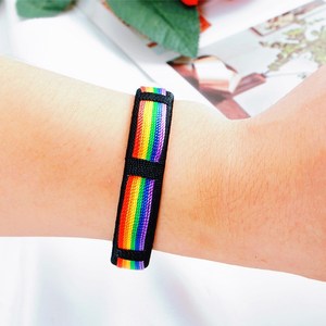 Venta al por mayor Arco Iris Gay Pride Weave pulsera amistad pareja joyería mujeres hombres <span class=keywords><strong>lesbianas</strong></span> LGBT pulsera brazalete - Product Image 2