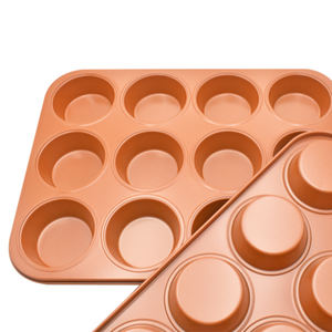 อุปกรณ์อบขนม ถาดอบขนม 12 ช่อง ทำจากเหล็กกล้าคาร์บอน ทนทาน ไม่ติดกระทะ ถาดอบคัพ<span class=keywords><strong>เค้ก</strong></span>แบบธรรมชาติ ถาดอบมัฟฟินแบบไม่ติดกระทะ 12 ช่อง - Product Image 4