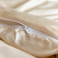 Parure de draps en satin de coton classe 120, couleur unie simple, housse de couette en coton à fibres longues, qualité dortoir, douce et absorbante