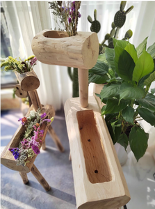 Support à fleurs en bois massif motif faon, <span class=keywords><strong>pot</strong></span> à succulentes en bois, <span class=keywords><strong>décoration</strong></span> <span class=keywords><strong>de</strong></span> plantes pour <span class=keywords><strong>maternelle</strong></span> - Product Image 3