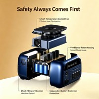 Batterie externe portable personnalisable Deep Sea Blue 600W 400Wh à onde sinusoïdale pure avec LED 110V pour utilisation en extérieur, voitures, fêtes, pique-niques