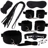 Kit de bondage BDSM 8 pièces/ensemble, équipement, menottes, pinces pour les tétons, balle pour la bouche, fouet, corde en coton, jouets sexuels pour couples, masque pour les yeux, collier pour le cou