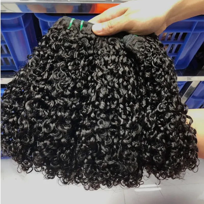 High End 12A Grade Fumi Hair Super Double Drawn Virgin Cuticle Aligned Brazilian Hair Bundles Funmi Pixie Curl Natural Color