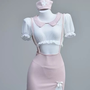 Japanisches Cosplay Kawaii Krankenschwester-Kostüm <span class=keywords><strong>Sexy</strong></span> Dessous Gratis Strümpfe Lingerie Femme <span class=keywords><strong>Sexy</strong></span> Flitterwochen <span class=keywords><strong>Sexy</strong></span> Nachthemd Damen Nachtkleid - Product Image 2