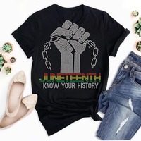 Nouvelle Arrivée Motifs Juneteenth Strass Scintillants à Thermocoller pour T-shirts et Sweats à Capuche